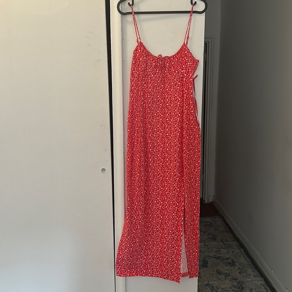Red floral Zara dress